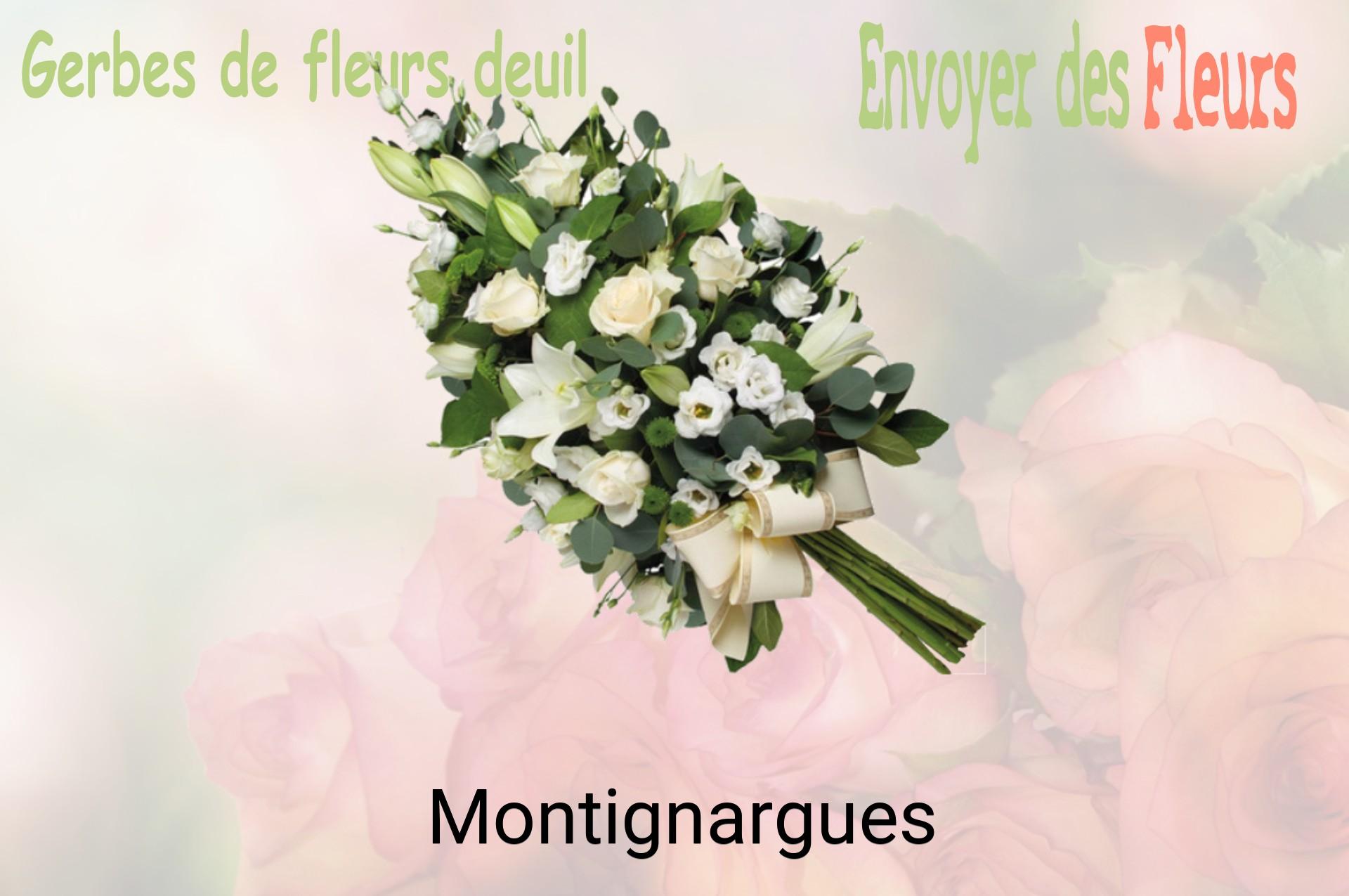 Gerbe de fleurs de deuil livrée à Montignargues